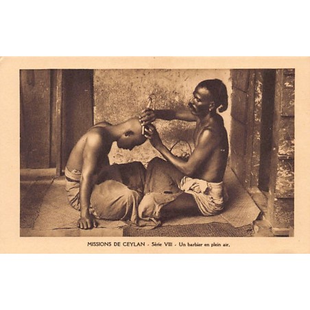 SRI LANKA - Missions of Ceylon - A barber - Publ. Missionnaires Oblats de Marie-Immaculée - Série VIII