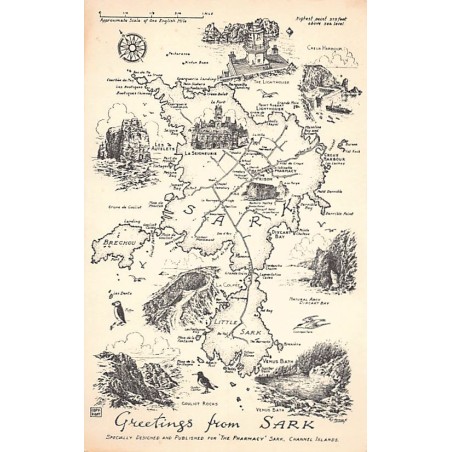 Rare collectable postcards of SARK. Vintage Postcards of SARK