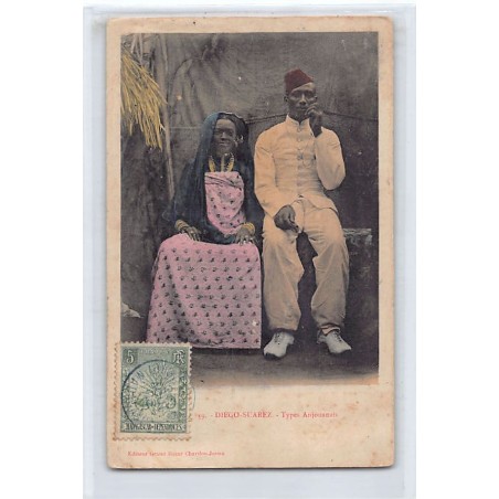 Comores - Types Anjouanais (Homme et Femme) à Diégo Suarez (Madagascar) - Ed. Charifou 39