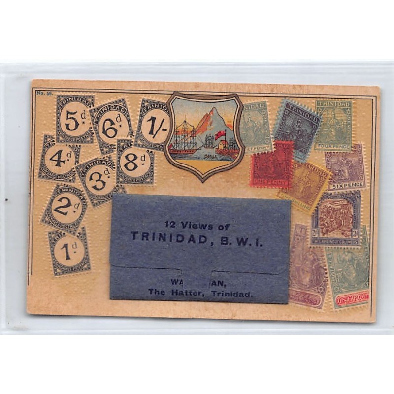 Trinidad - SACHET POSTCARD - Stamps of Trinidad - Publ. unknown
