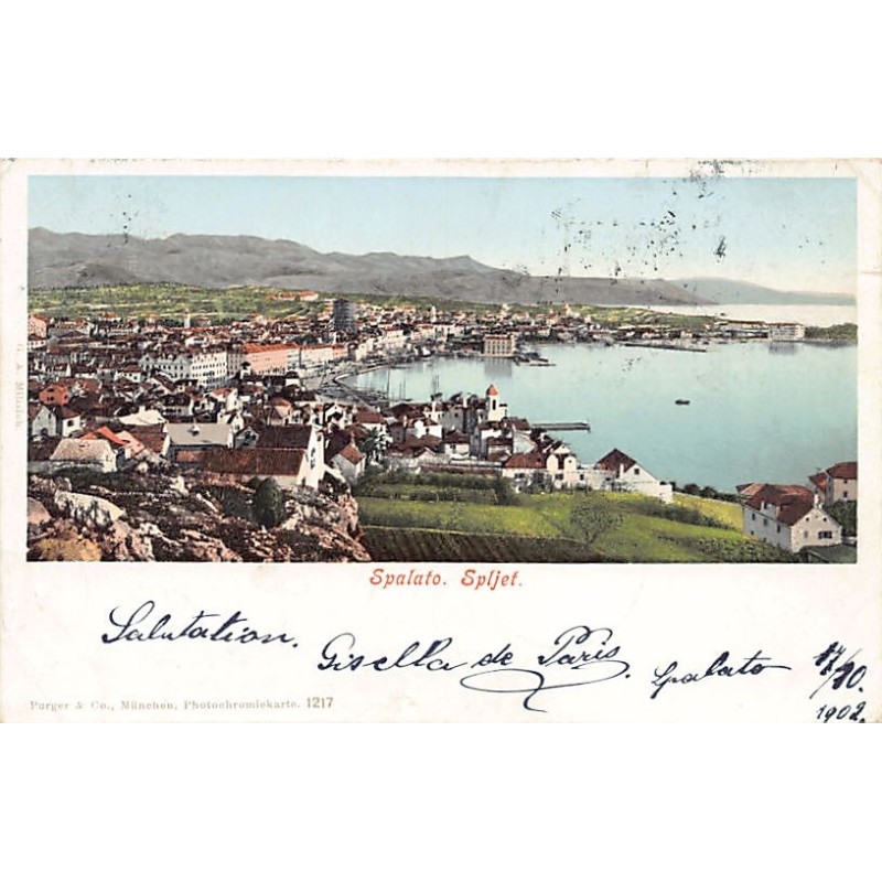 Croatia - SPLIT - Bird's eye view - Publ. Purger & Co. 1217