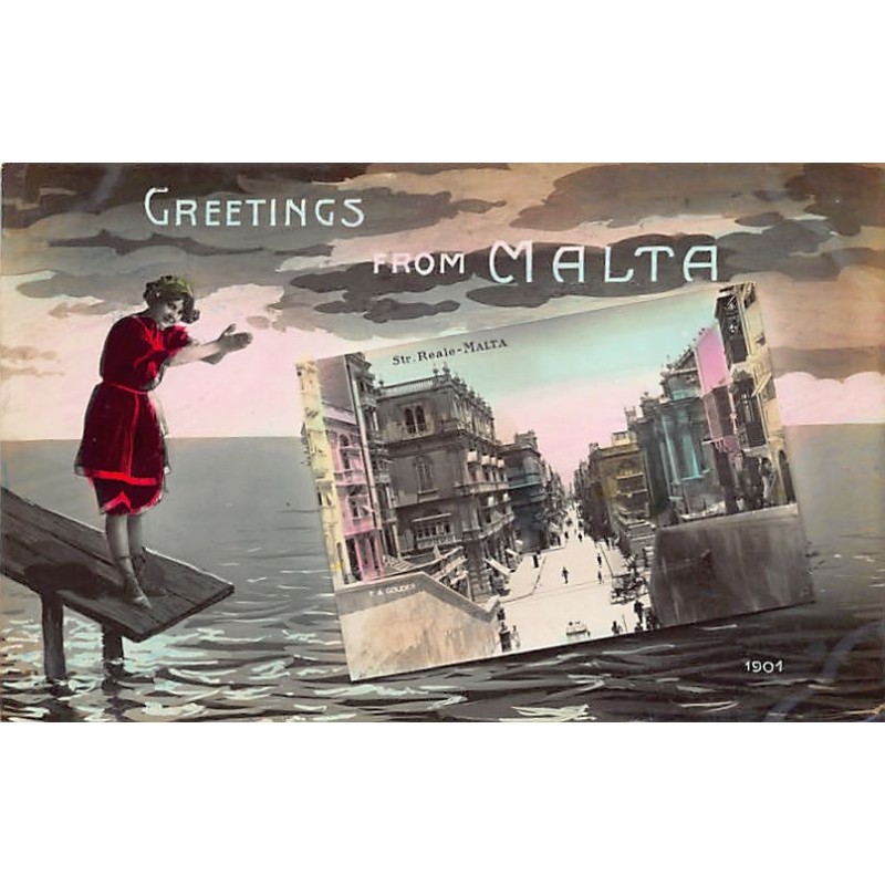 Rare collectable postcards of Malta. Vintage Postcards of Malta