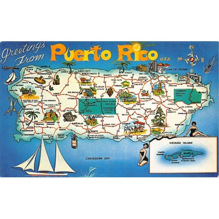 Rare collectable postcards of Puerto Rico. Vintage Postcards of Puerto Rico