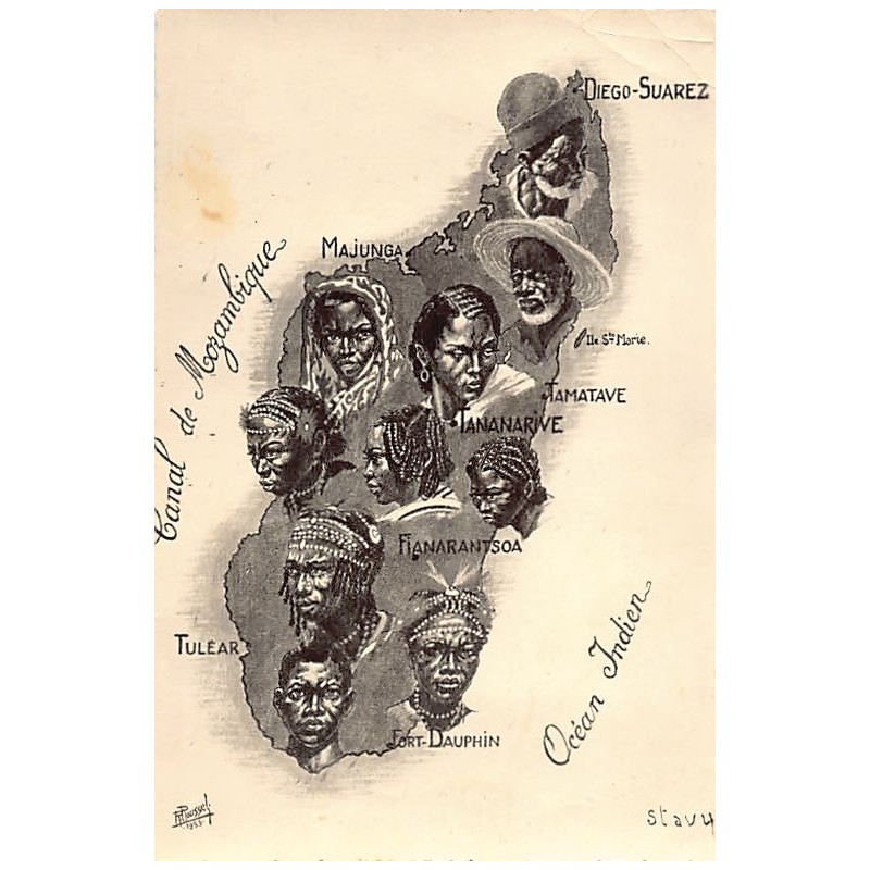 Rare collectable postcards of Madagascar. Vintage Postcards of Madagascar