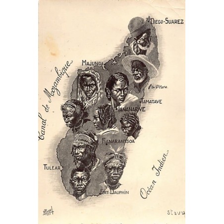 Rare collectable postcards of Madagascar. Vintage Postcards of Madagascar