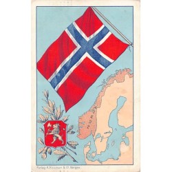Norway - Flag, Map and Coat...