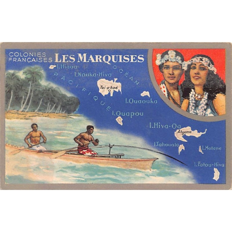 Rare collectable postcards of French Polynesia. Vintage Postcards of French Polynesia