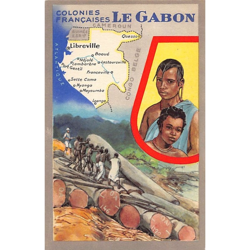 Rare collectable postcards of Gabon. Vintage Postcards of Gabon