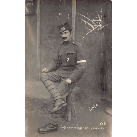 Serbia - Serbian prisoner of war in Koenigsbruck camp in Germany - World War One - REAL PHOTO