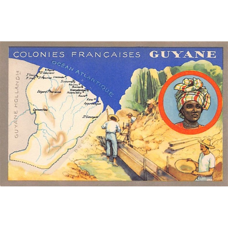 Rare collectable postcards of French Guiana. Vintage Postcards of French Guiana