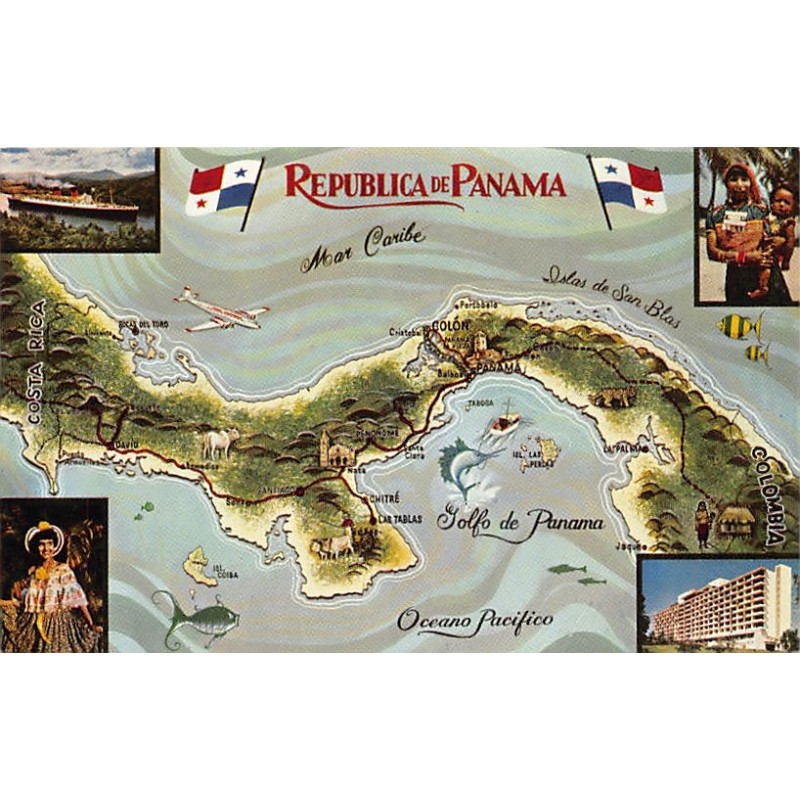 Rare collectable postcards of Panama. Vintage Postcards of Panama