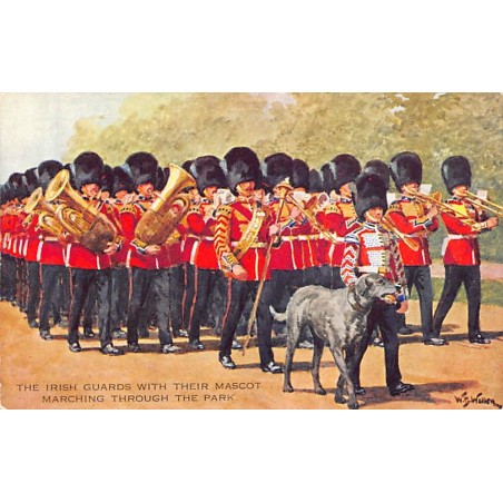 British Army - The Irish Guards with their mascot - Publ. Valentine's A10