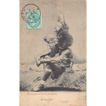 Australia - Aboriginal with Devils Mask - Publ. Kerry & Co.