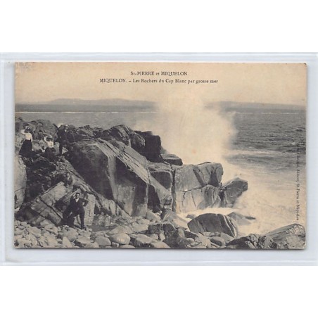 SAINT PIERRE & MIQUELON - Miquelon - Les rochers du Cap Blanc par grosse mer - Ed. Alfred Briand