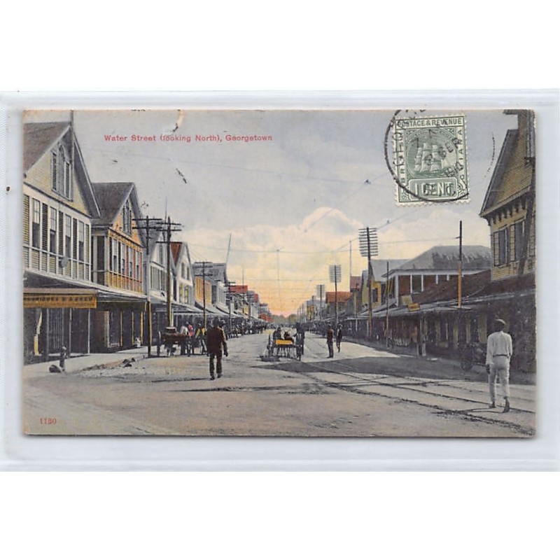 British Guiana - Guyana - GEORGETOWN - Water Street (looking North) - ONE TEAR See scans for condition - Publ. The Argosy 1130