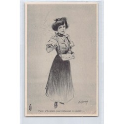 ARMENIANA - Young woman selling Armenian paper - Artist signed by L Pous Thomis - Publ. Royer