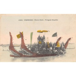 Cambodia - PHNOM PENH - Royal canoes - Publ. V. Fiévet 196