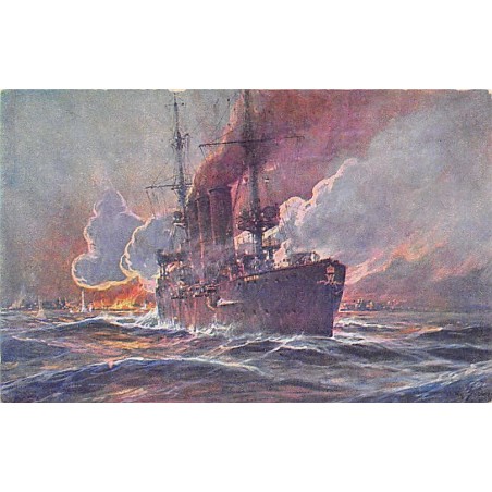 India - CHENNAI Madras - Bombardment by the German light cruiser Emden at the outset of World War One