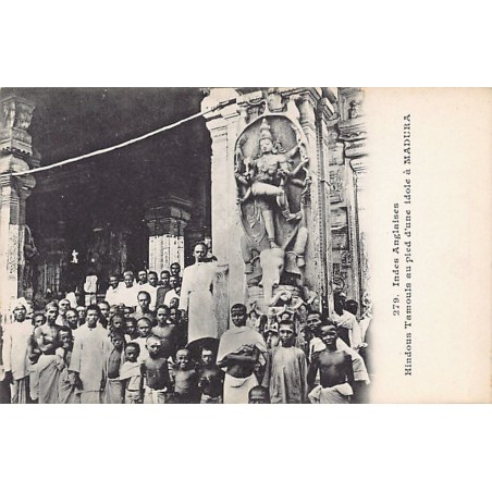 India - Tamils at the foot of an idol in Madurai - Publ. Messageries Maritimes 279