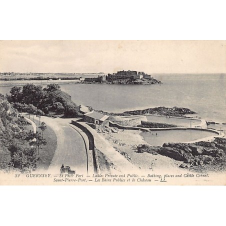Guernsey - ST. PETER PORT - Ladies private and Public Bathing places and Castle Cornet - Publ. L.L. Levy 32