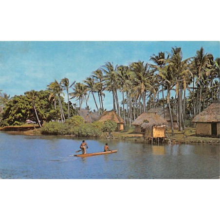 Fiji - A river and village scene - Publ. Caines Jannif Ltd. 7002