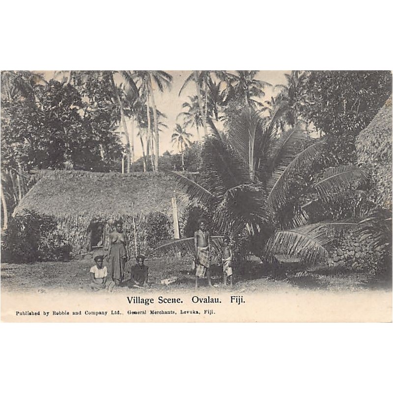 Fiji - OVALAU - Village scene - Publ. Robbie and Company Ltd.