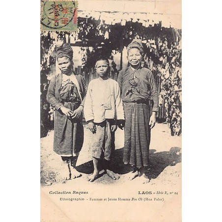 Laos - Ethnography - Women and young man Pou Ok (Hua Pahn) - Publ. Collection Raquez - Série E - N. 24