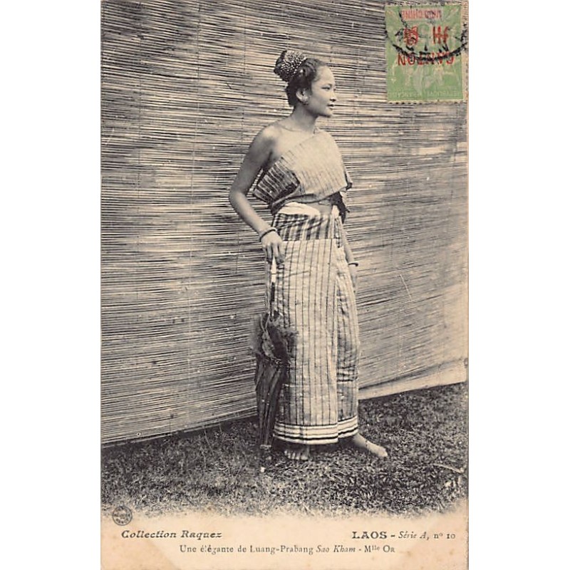 Laos - An elegant woman from Luang Prabang Sao Kham - Mademoiselle Or - Publ. Collection Raquez - Série A - N. 10