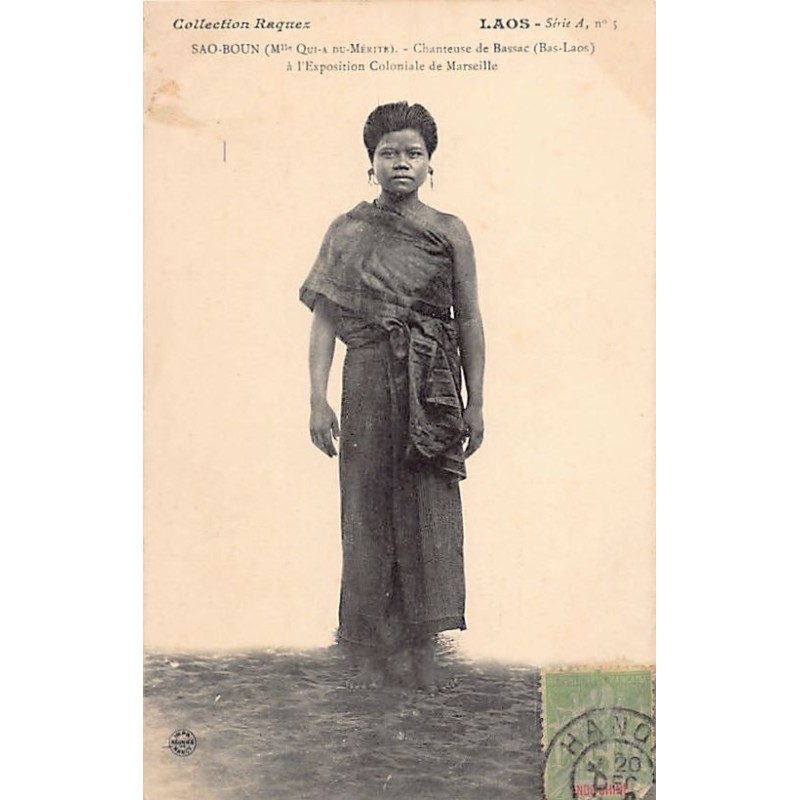 Laos - Sao-Boun, Mademoiselle Qui-a-du-mérite - Singer from Bassac (Bas-Laos) at the Colonial Exhibition in Marseille - Publ. Co